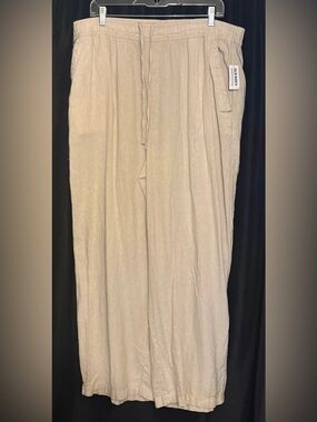 Old Navy Drawstring Linen-Blend Wide Leg Pants
